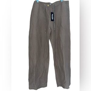 WinterSilks Women’s Plus Silk‎ Linen Wide Leg Pants Brown Washable Size 18 NWT